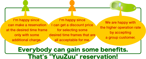 Everybody can gain some benefits. That's YuuZuu reservation!